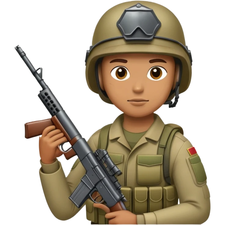 military soldier with helmet and gun emoji