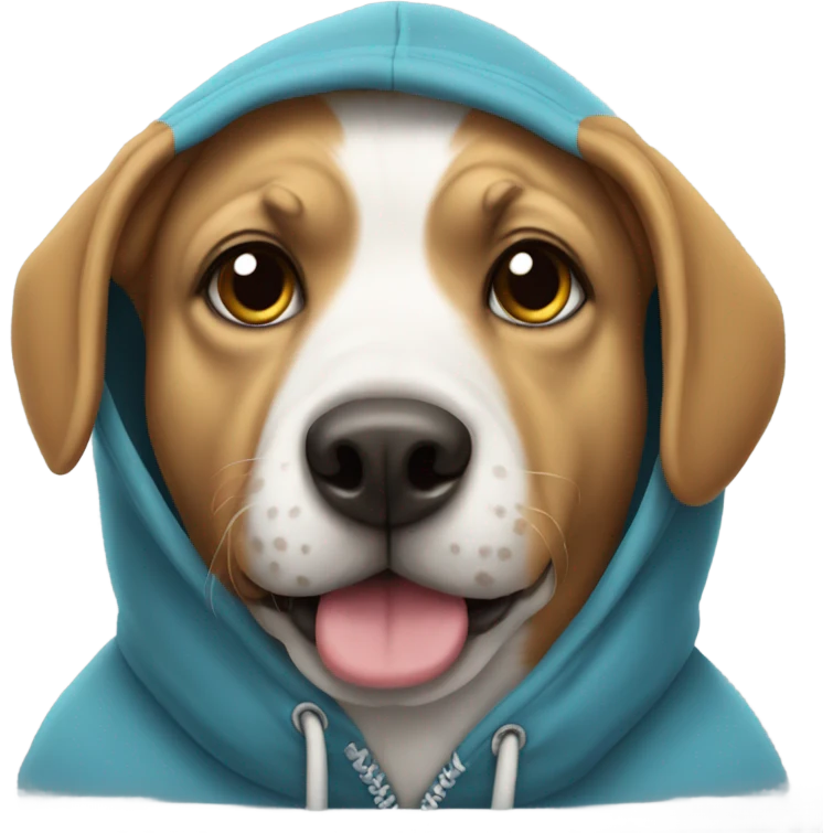Dog wearing hoodie emoji
