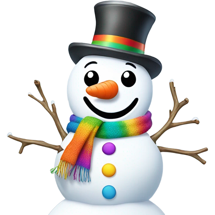 Rainbow snowman emoji