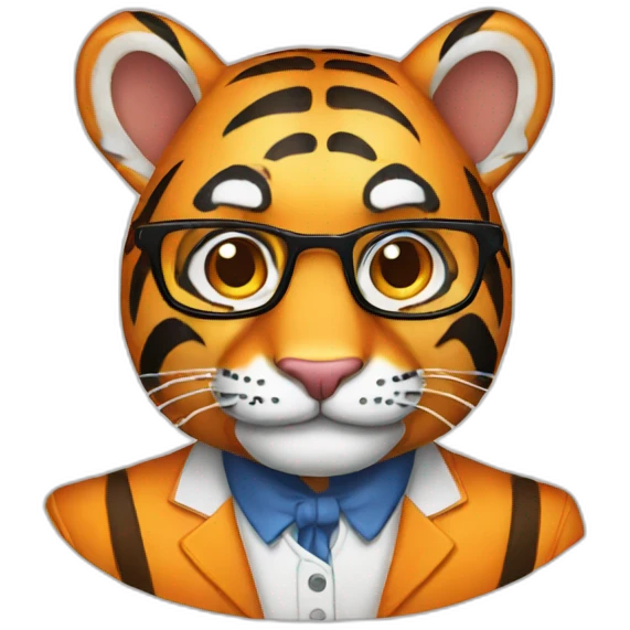 Tony Tiger as IT nerd emoji