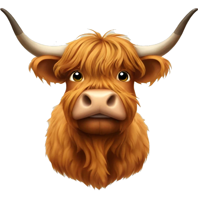 Highland cow with mustache emoji