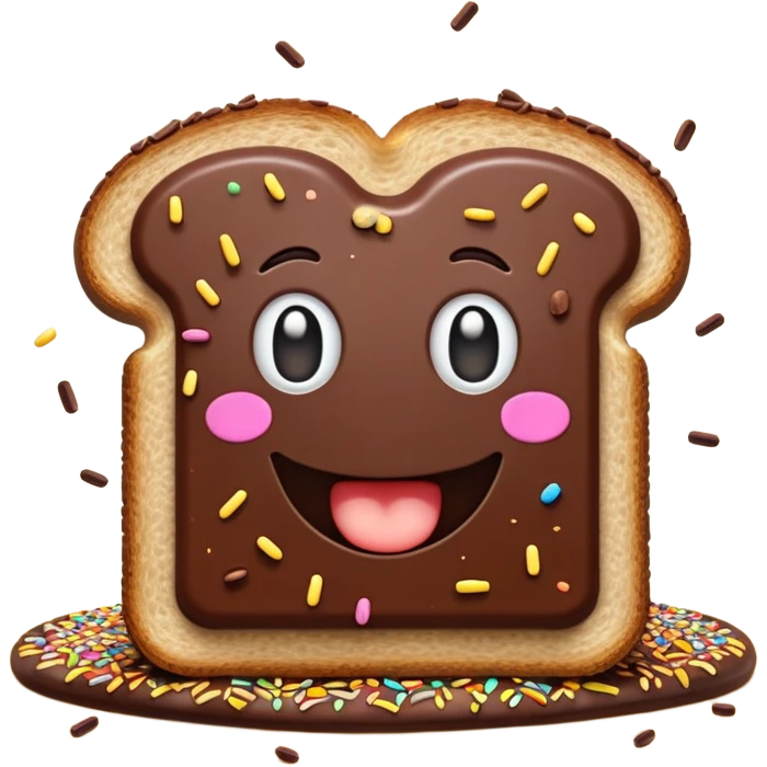 hagelslag-cinematic-realistic-hagelslag-treat-emoji,-depicted-as-crunchy-chocolate-sprinkles-scattered-on-a-slice-of-buttered-bread,-rendered-with-vivid-textures-and-playful,-inviting-lighting. emoji