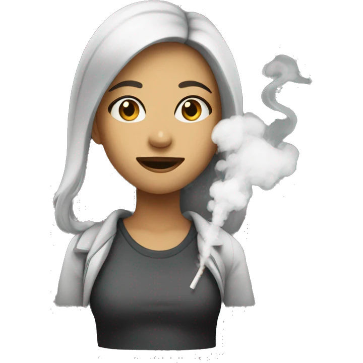 Girl with smoke emoji