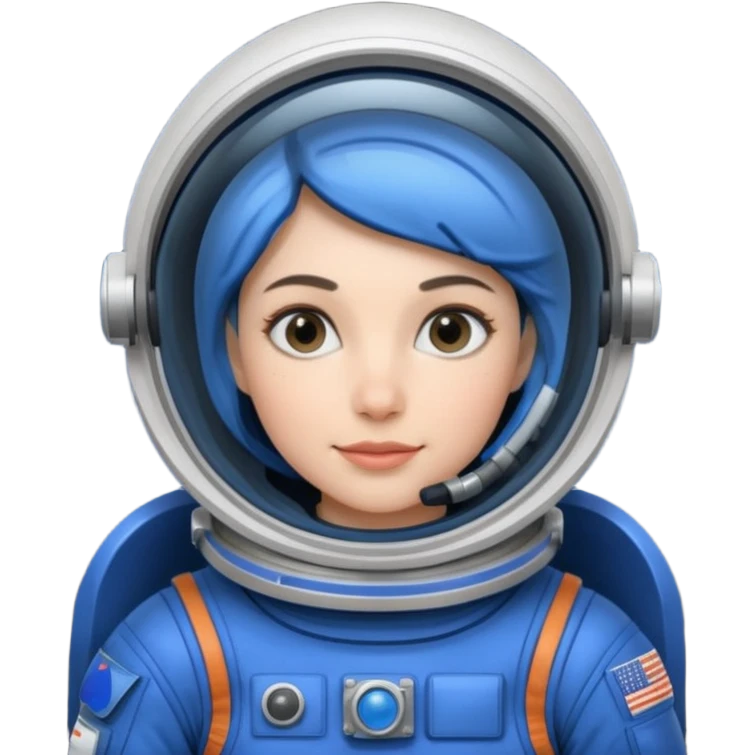 woman,  astronaut, blue and black design emoji