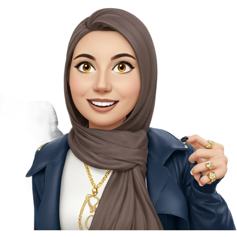 smiling girl in jewelry attire emoji