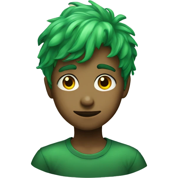 green haired boy portrait emoji