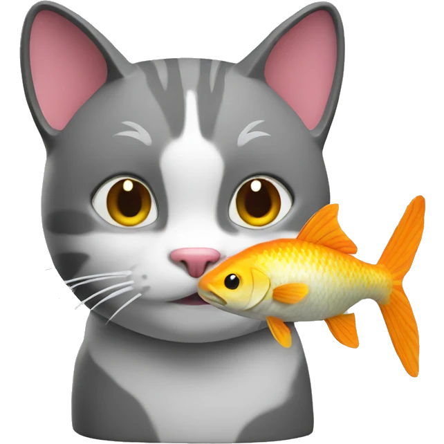 cat and fish 3D emoji
