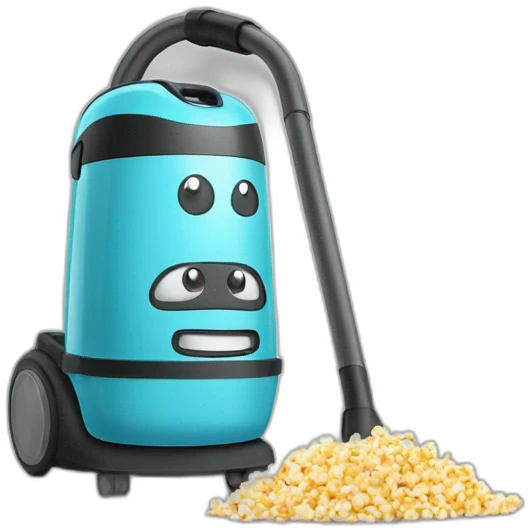 vacuum cleaner with popcorn emoji