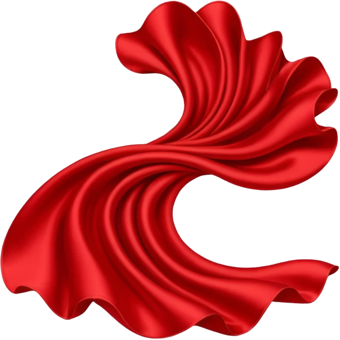 Red silk whirling through the wind. emoji