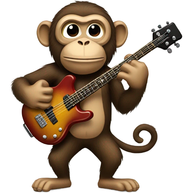 Monkey holding bass guitar emoji