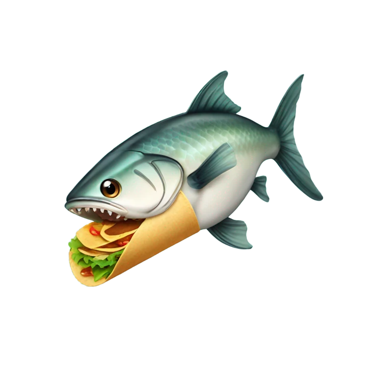 Fish eating a taco emoji