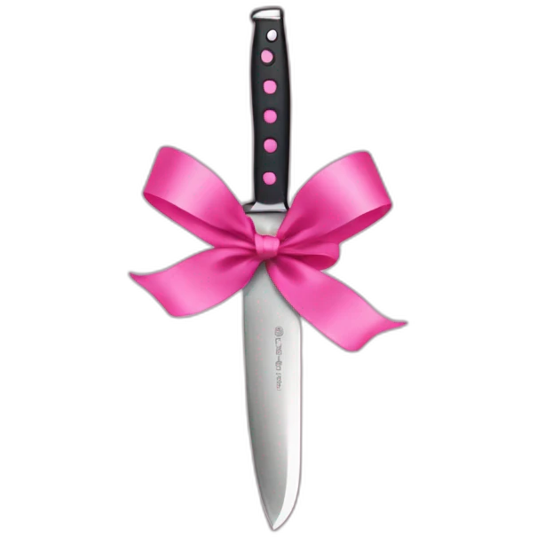Knife with a pink ribbon emoji