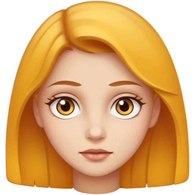 A girl with brown and yellow eyes  emoji