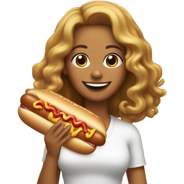 Beyonce eating hotdog emoji
