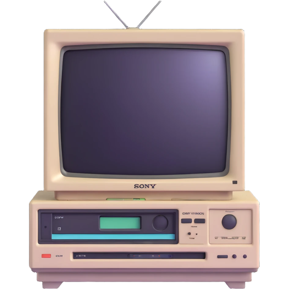 1980s Sony Trinitron TV with VHS player underneath emoji