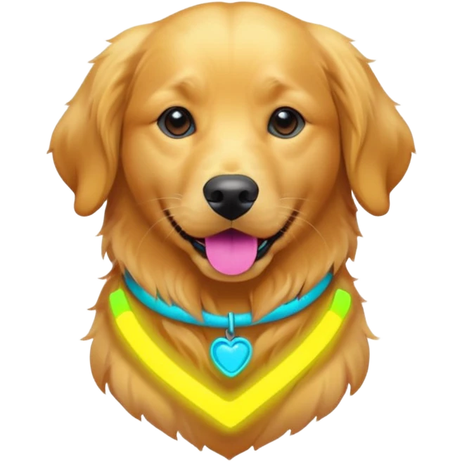 DOG wearring neon fashion emoji