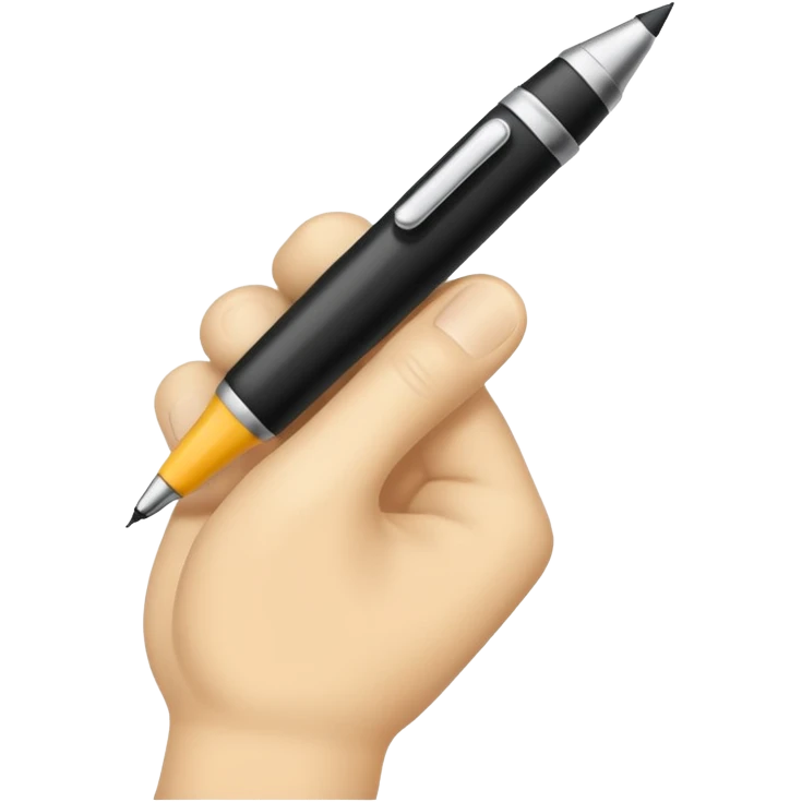 a hand with a black pen emoji