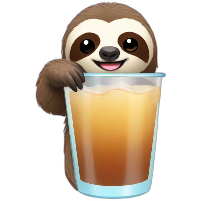 Sloth drink boba emoji