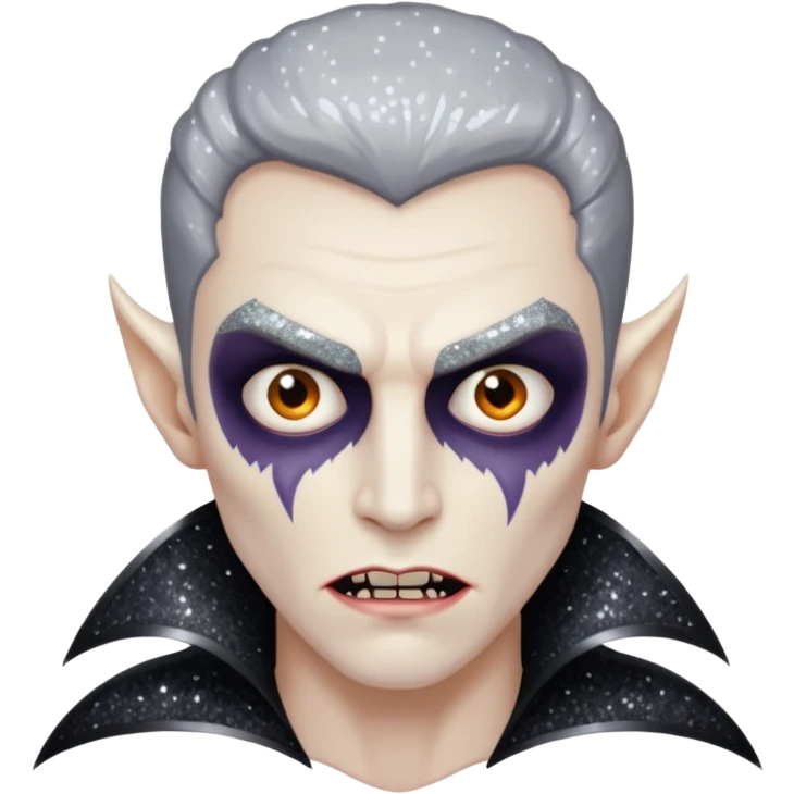 glitter gray dent vampire  emoji