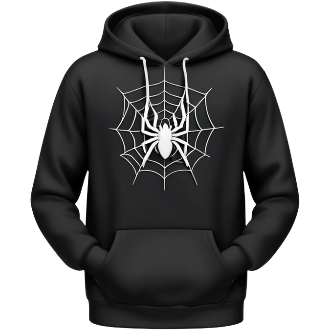 The Black Sp5der Hoodie features a sleek black base with a distinctive central design—a spider web at the center. The entire hoodie remains black, including the web, creating a bold yet subtle look. Notably, there is no spider in the middle, just the web. emoji