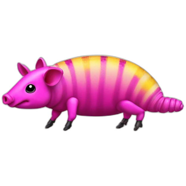 Magenta pig armadillo cow centipede insect with yellow and black spots gradient mottled emoji