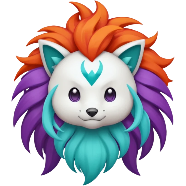Rappidash pokemon white teal purple emoji