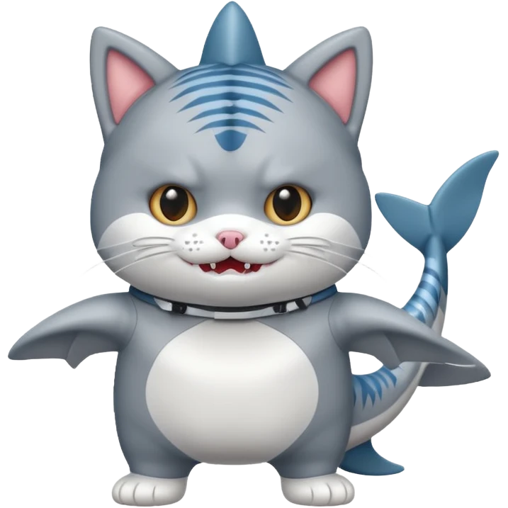 cat wearing shark costume emoji