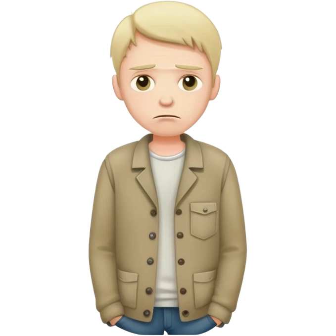 poor man with sad facial expression and empty pockets emoji
