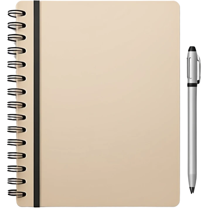 Realistic notebook open with neutral color emoji