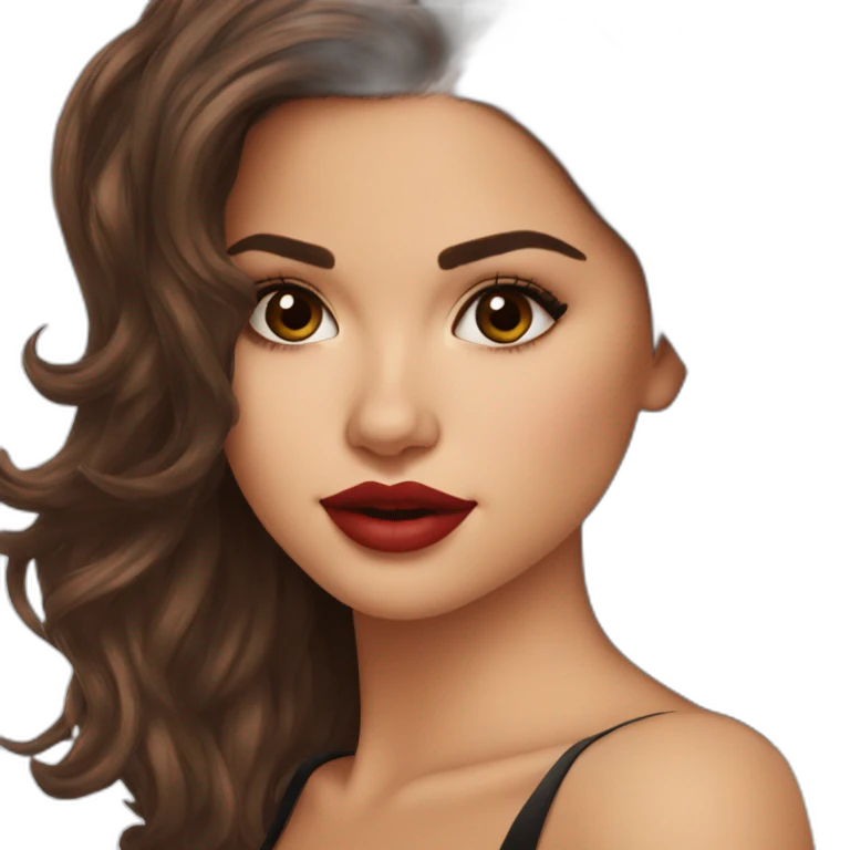 selena-gomez-brown-hair-lipstick emoji