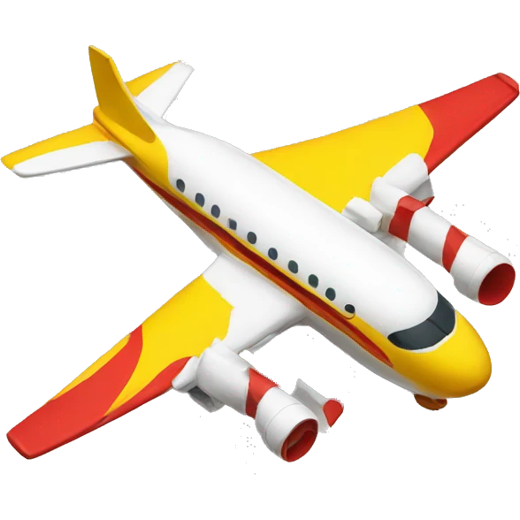 plane with a red and yellow paint  emoji