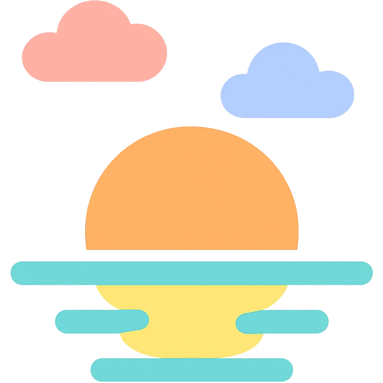 lakeside sunset horizon emoji