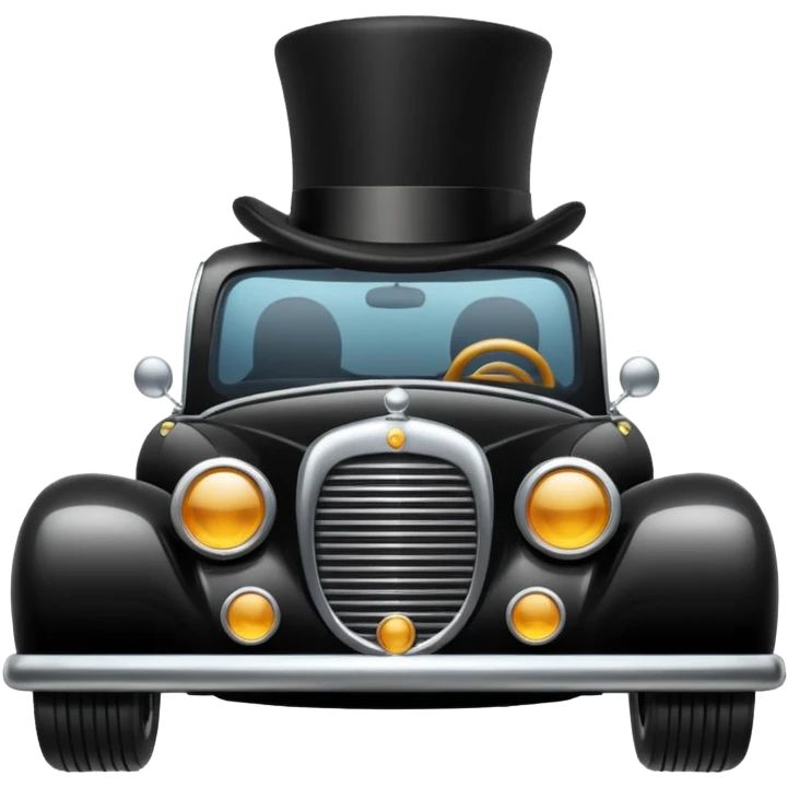 Car with top hat emoji