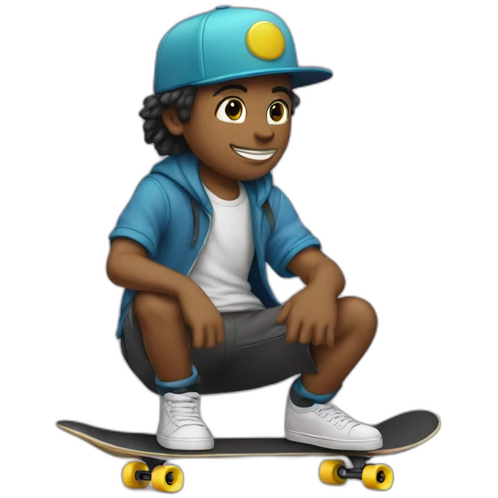 Skateboarding con gorra emoji