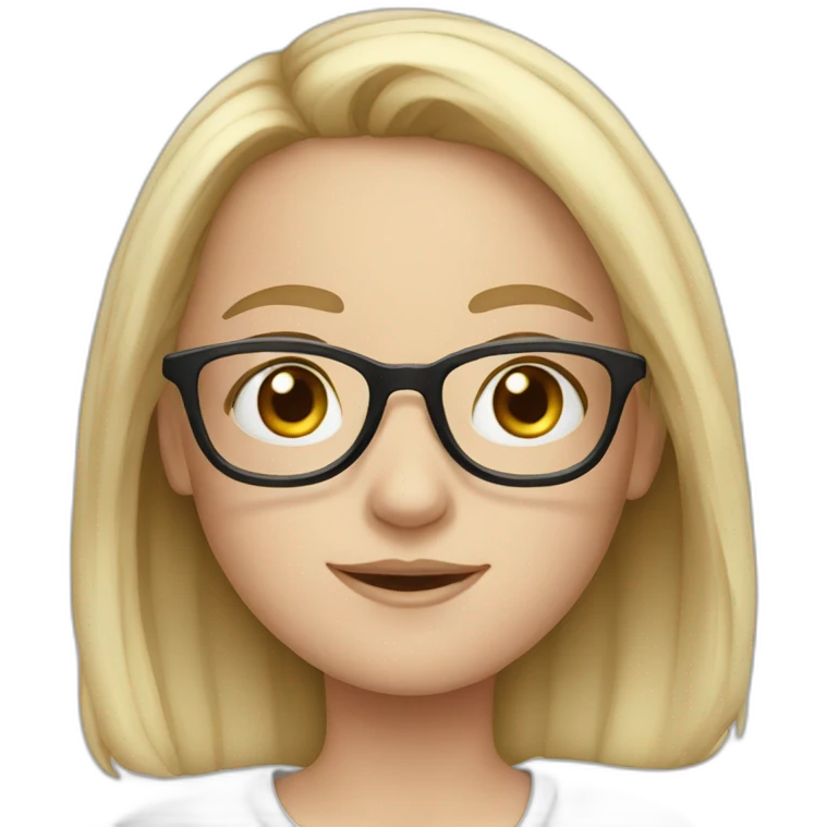 Cute white girl with glasses emoji
