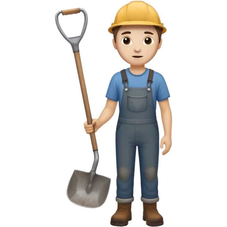 человек стоит с лопатой emoji