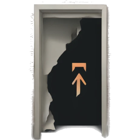 A slightly broken fire exit mark no exit emoji