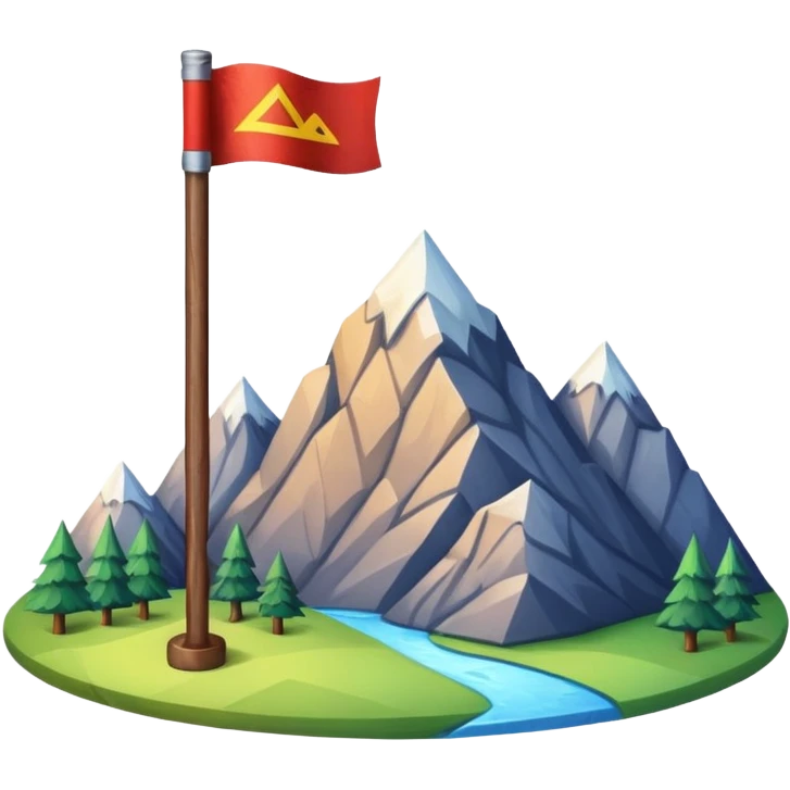 Flag of a mountain and a hammer emoji
