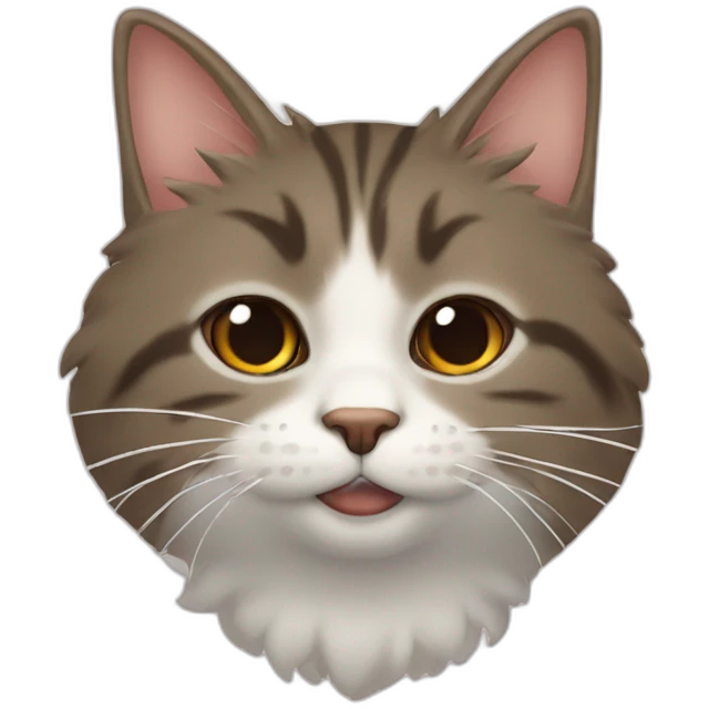 Um gato com uma foca emoji