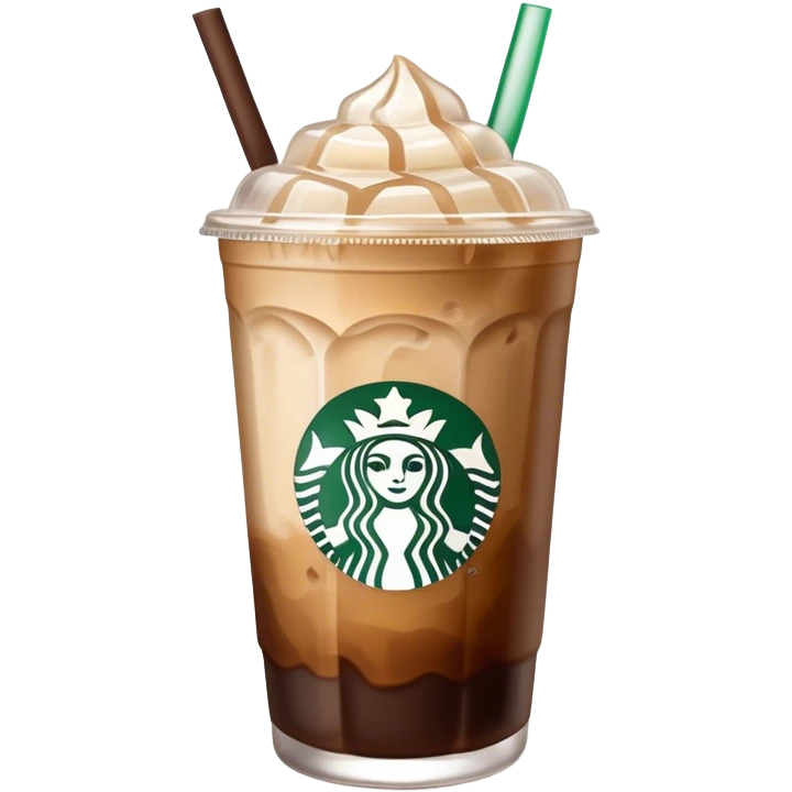 Starbuck ice coffee with ice cubes emoji