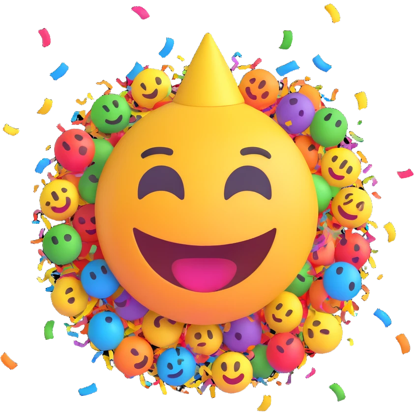 party emoji, vibrant, celebration, confetti emoji