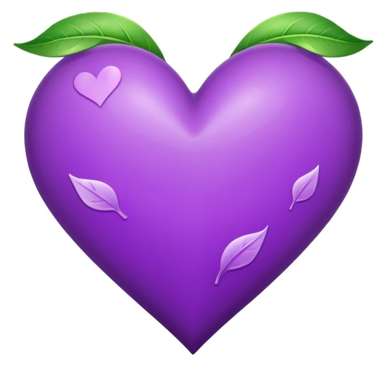 purple heart with a leaf pattern emoji