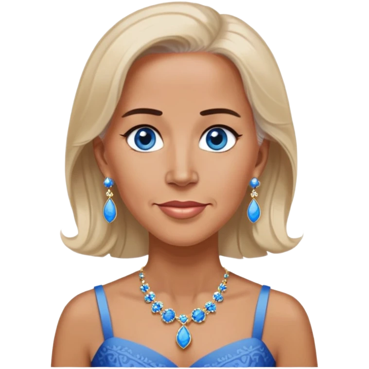 Joe Biden with blue eyes wearing a dress with earrings emoji