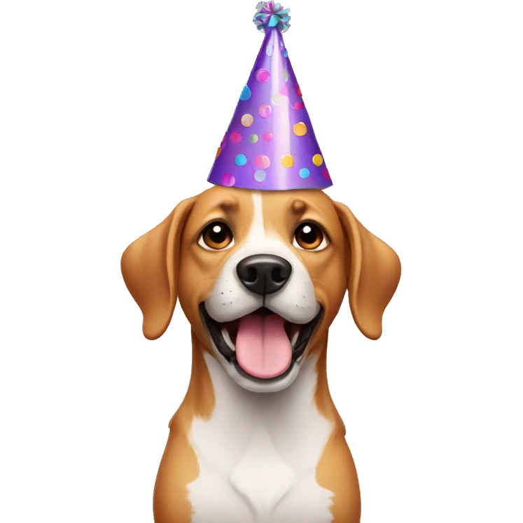 dog with birthday hat emoji
