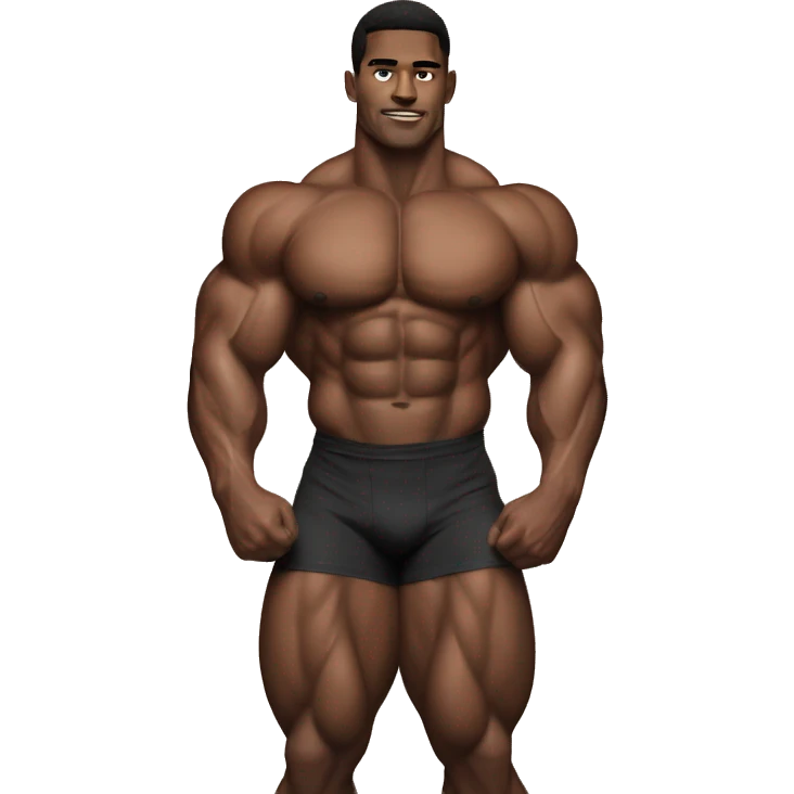 Quads muscle bodybuilder black emoji