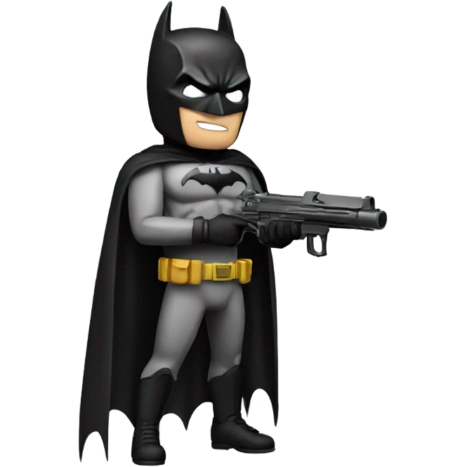 Batman with a gun emoji
