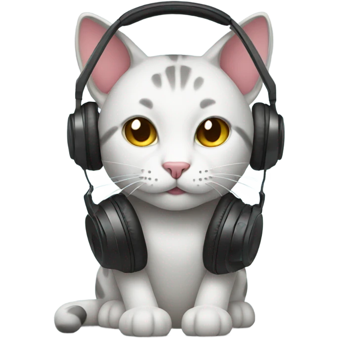 create cat with headphone emoji