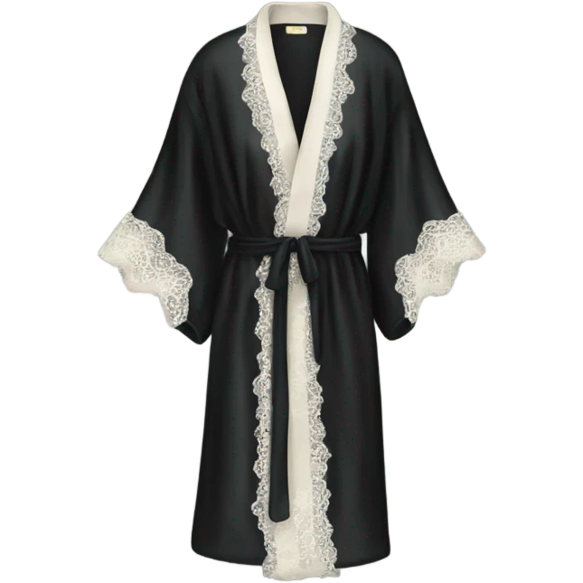 black silk robe with lace emoji