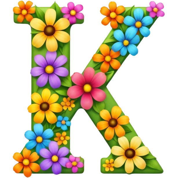 flowers forming the letter K emoji