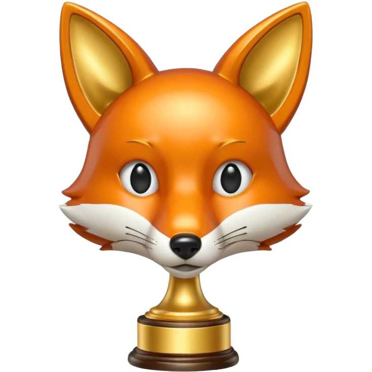make a trophy in the shape of a fox emoji
